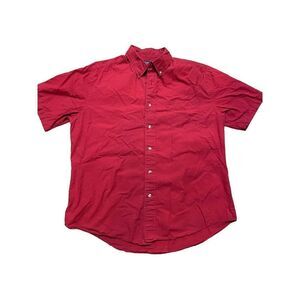 Puritan‎ Mens red button down collar shirt size large
